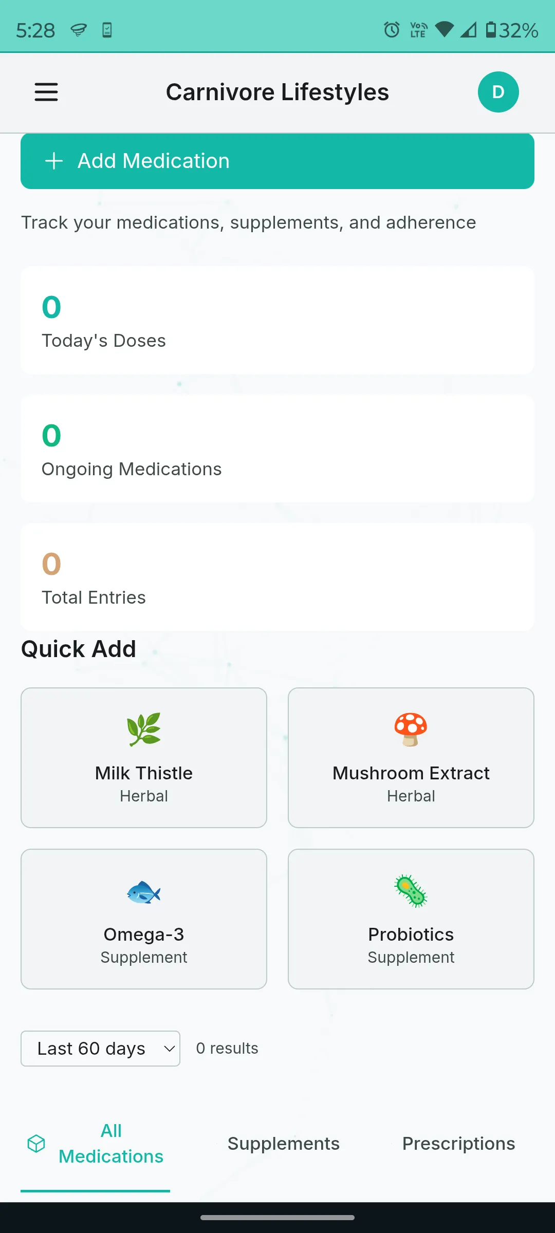 Medication and supplement logging