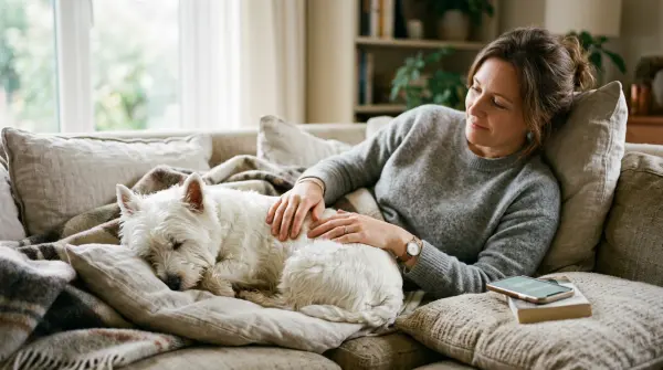 Close-up of a West Highland White Terrier with bright eyes and a clean white coat